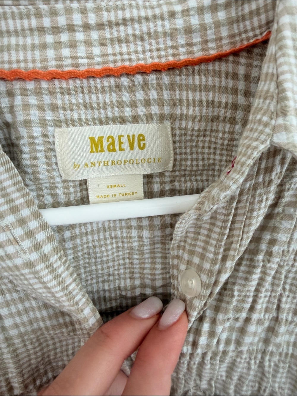 Antropologie Maeve Neutral Pattern  Maxi Tunic Buttondown XS - Picture 3 of 8